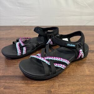 Duinn Sandals EU 42/ US 10.5 Black with blue/purple braided strap NEW